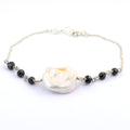 18.05 Ct Certified Black Diamond Chain Bracelet With Baroque Pearl - ZeeDiamonds