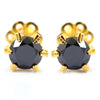 7 mm, 3 Carat Brilliant Cut Black Diamond Solitaire Studs, Great Shine - ZeeDiamonds