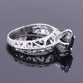 1-3 Ct Black Diamond Solitaire Designer Ring in 925 Sterling Silver - ZeeDiamonds