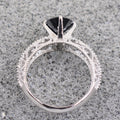 1-3 Ct Black Diamond Solitaire Designer Ring in 925 Sterling Silver - ZeeDiamonds