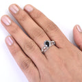 1-3 Ct Black Diamond Solitaire Designer Ring in 925 Sterling Silver - ZeeDiamonds