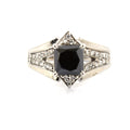 2 Ct Princess Cut Black Diamond & White Diamond Accents Wedding Ring For Women's - ZeeDiamonds