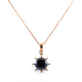 5.50 Ct Black Diamond Solitaire Sun Pendant, 100% Certified - ZeeDiamonds