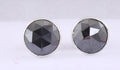 3.20 Ct AAA Certified Rose Cut Black Diamond Studs - Bezel Setting - Great Jewelry! - ZeeDiamonds