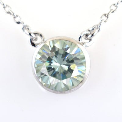 3.05 Ct Certified Off-White Tinge of Blue Diamond Solitaire Pendant - ZeeDiamonds