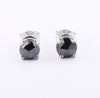 2.00 Ct Certified Rose Cut Black Diamond Studs In 18K White Gold - Great Gift! - ZeeDiamonds