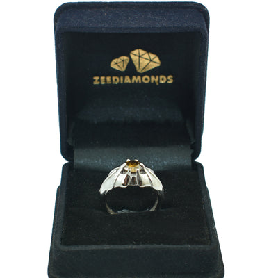 1 Ct Champagne Diamond Solitaire Women's Designer Ring - ZeeDiamonds