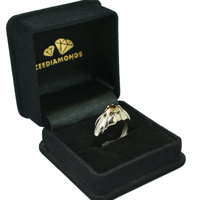 1 Ct Champagne Diamond Solitaire Women's Designer Ring - ZeeDiamonds