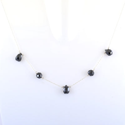 AAA Certified Black Diamond Chain Necklace, Great Shine - ZeeDiamonds