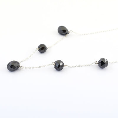 AAA Certified Black Diamond Chain Necklace, Great Shine - ZeeDiamonds