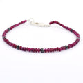 4 mm Ruby Gemstone Bracelet with Black Diamond Beads, Very Elegant - ZeeDiamonds