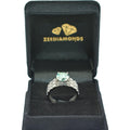 2.50 Ct Blue Diamond Solitaire Men's Band Ring In Black Gold - ZeeDiamonds