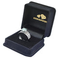 2.50 Ct Blue Diamond Solitaire Men's Band Ring In Black Gold - ZeeDiamonds