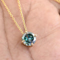 3.50 Ct AAA Quality Blue Diamond Solitaire Pendant, Great Brilliance - ZeeDiamonds