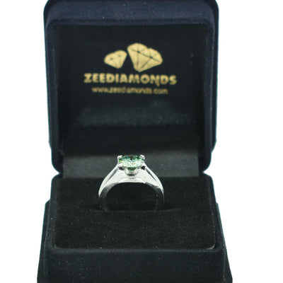 1.50 Ct AAA Certified Blue Diamond Solitaire Ring in 925 Sterling Silver - ZeeDiamonds