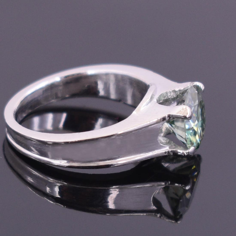 1.50 Ct AAA Certified Blue Diamond Solitaire Ring in 925 Sterling Silver - ZeeDiamonds