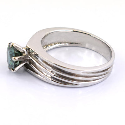 1.40 Ct AAA Certified Round Blue Diamond Solitaire Ring, Great Shine - ZeeDiamonds