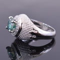 Certified Blue Diamond Ring with Diamond Accents. 3 Ct. Great Brilliance! - ZeeDiamonds