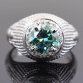 Certified Blue Diamond Ring with Diamond Accents. 3 Ct. Great Brilliance! - ZeeDiamonds