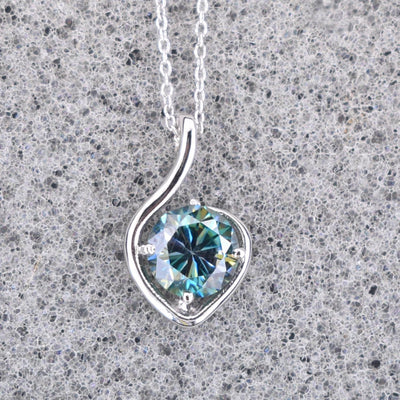 1.50 Ct, Elegant Blue Diamond Heart Shape Pendant, 100% Certified - ZeeDiamonds