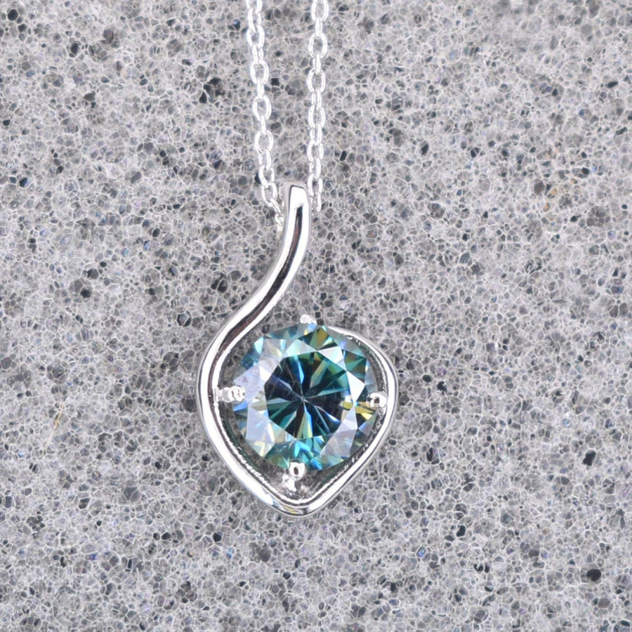 1.50 Ct, Elegant Blue Diamond Heart Shape Pendant, 100% Certified - ZeeDiamonds