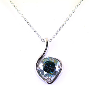 1.50 Ct, Elegant Blue Diamond Heart Shape Pendant, 100% Certified - ZeeDiamonds