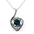 1.50 Ct, Elegant Blue Diamond Heart Shape Pendant, 100% Certified - ZeeDiamonds