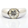 2.10 Ct Off-White Diamond Solitaire Ring in Bezel Setting, 100% Certified - ZeeDiamonds