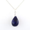 Drop Shape Blue Sapphire Briolite Necklace In 925 Sterling Silver! - ZeeDiamonds