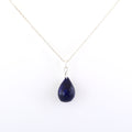 Drop Shape Blue Sapphire Briolite Necklace In 925 Sterling Silver! - ZeeDiamonds