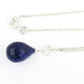 Drop Shape Blue Sapphire Briolite Necklace In 925 Sterling Silver! - ZeeDiamonds