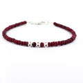 Certified 4-5 mm Ruby Gemstone Bracelet with Designer Silver Beads - ZeeDiamonds