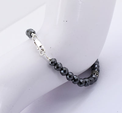 Certified 6mm Black Diamond Beads Bracelet- Birthday Gift,Anniversary Gift,Men Jewelry - ZeeDiamonds