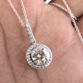 1.65 Ct AAA Certified Off-White Diamond Pendant with Diamond Accents - ZeeDiamonds