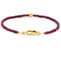4-5 mm Ruby Gemstone Bracelet with Golden Foil Bead, 100% Certified - ZeeDiamonds