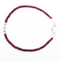 4-5 mm Ruby Gemstone Bracelet with Designer Silver Beads, Great Style - ZeeDiamonds