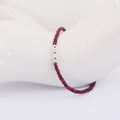 4-5 mm Ruby Gemstone Bracelet with Designer Silver Beads, Great Style - ZeeDiamonds