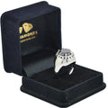 3 Ct Black Diamond Solitaire Ring With blue sapphire Accents - ZeeDiamonds