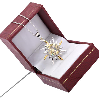 3.50 Carat Beautiful Champagne Diamond Sun Pendant in 925 Silver with Accents, Latest Design with Great Shine ! Gift For Birthday/Wedding! Certified Diamond - ZeeDiamonds