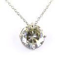 2.35 Ct AAA Certified Round Off-White Diamond Pendant in 4 Prongs - ZeeDiamonds