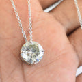 2.35 Ct AAA Certified Round Off-White Diamond Pendant in 4 Prongs - ZeeDiamonds