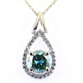 2 Certified Designer Blue Diamond Pendant with Diamond Accents - ZeeDiamonds