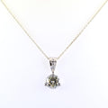 2 Ct AAA Certified Off-White Diamond Pendant with Diamond Accents - ZeeDiamonds