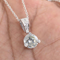 2 Ct AAA Certified Off-White Diamond Pendant with Diamond Accents - ZeeDiamonds