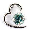 1.25 Ct Blue Diamond Beautiful Heart Design Pendant, AAA Certified - ZeeDiamonds