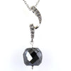 10.65 Ct, Drum Cut Black Diamond Beautiful Silver Pendant For Gift - ZeeDiamonds