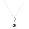 8 mm Black Diamond Bead Pendant with Diamond Accents - ZeeDiamonds