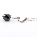 10.65 Ct, Drum Cut Black Diamond Beautiful Silver Pendant For Gift - ZeeDiamonds