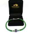 5 mm Emerald Gemstone Bracelet With 7 mm Black Diamond Bead - ZeeDiamonds