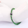 AAA Certified Emerald Gemstone Bracelet With Black Diamond Bead - ZeeDiamonds